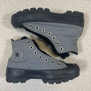 Size 7 Converse Chuck Taylor All Star Lugged High Mason Black Sherpa Line Boots